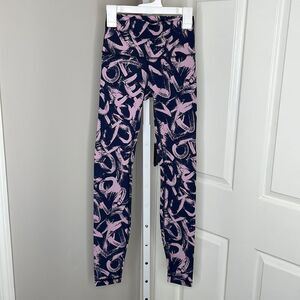 Lululemon Wunder Under High Rise Tight 28" 2 Graffiti Pop Antoinette True Navy